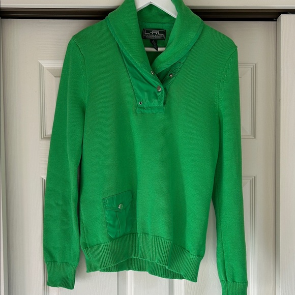 Vintage Ralph Lauren Active Vibrant Green Preppy Casual Pullover - Picture 2 of 8